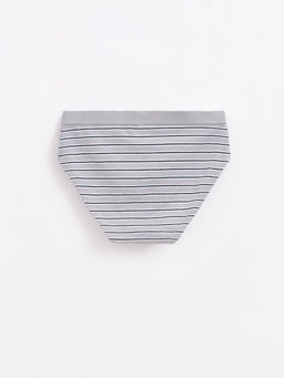 DIWARI PREMIUM MSL 1573 Хлопковые трусы-cлипы в полоску grey - Conte elegant фото 2
