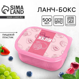 Цена за 2 шт. Ланч - бокс прямоугольный Вкус жизни, 500 мл