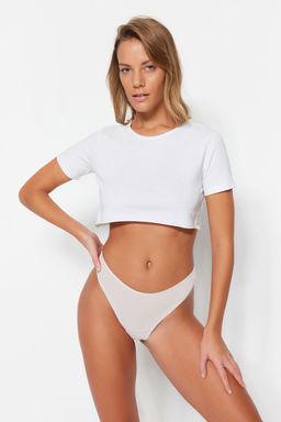 TRENDYOLMILLA Siyah-Beyaz-Ten 3lu Paket Pamuklu Tanga Orme Kulot THMSS21KU0135  фото 65