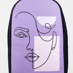 Рюкзак школьный текстильный Face line, 25×13×37 см, сиреневый