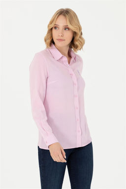 Женская сиреневая рубашка с длинным рукавом - U.s. polo assn фото 3