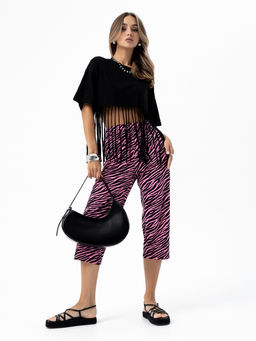 Бриджи хлопок 100%,розово-черные - Binita фото 2