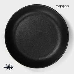 Цена за 3 шт. Тарелка глубокая Magistro Black style, 1.1 л, фарфор, чёрная фото 2