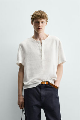 CAMISA CUELLO PANADERO MANGA CORTA 100% C??AMO / Blanco - Zara фото 2