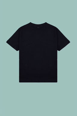 Lacivert Erkek Cocuk Bask?l? Orme T-Shirt TKDSS24TS00026 - Trendyolmilla фото 4