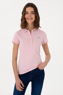 Kad_n A__k Pembe Basic Polo Yaka Ti__rt Sepette S_rpriz _ndirim