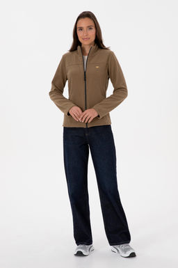 Kad_n Haki Fermuarl_ Dik Yaka Polar Sweatshirt - U.s. polo assn фото 4