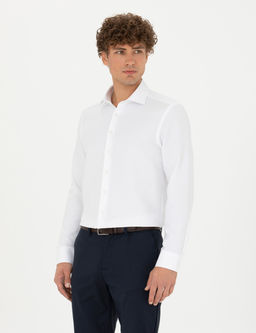 Beyaz Slim Fit Uzun Kollu G_mlek