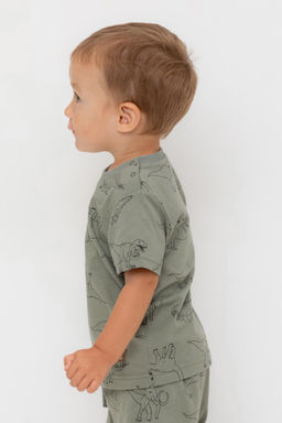 Crockid _ КР 302374/зеленый чай,динозавры к552 фуфайка (футболка) д/мал яс  фото 3