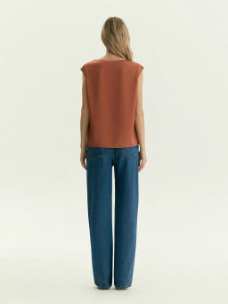 Блузка без рукавов, B2815/squirrel - Emka фото 5