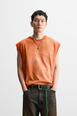 WASHED EMBROIDERED TANK TOP - Zara фото 2