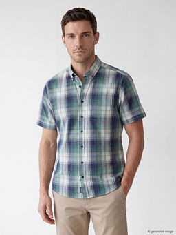 Regular Fit Ekose Poplin Erkek G?mlek