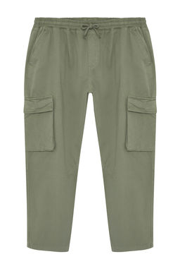 Ac?k Haki Regular Fit Kargo Cepli Beli Bagc?kl? Buyuk BedenPantolon TMNSS24AR00002