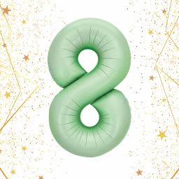 Шар фольгированный 32/81см "Цифра "8" (зеленый)