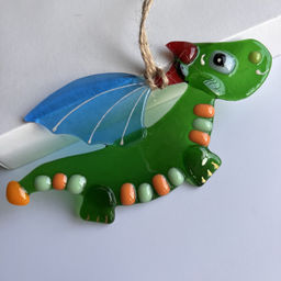 Сувенир  из стекла Летящий дракон на веревочке - Стрекоза фото 2