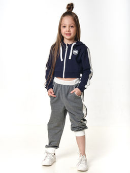 Спортивный костюм для девочки UD 7064 син/графит