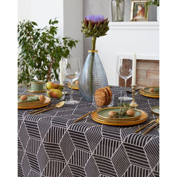 Скатерть Доляна 145х145см, Тренд цв.черный, 100%пэ, рогожка 200 гр/м  фото 6