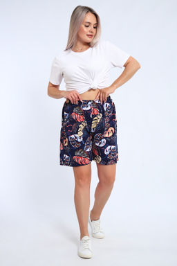 Шорты женские из кулирки Цветник папоротник макси