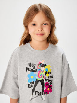 ACOOLA / Платье детское для девочек Bird серый меланж фото 2