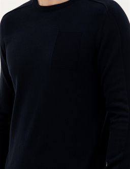 Koyu Lacivert Slim Fit Bisiklet Yaka Triko Kazak - Pierre cardin фото 7