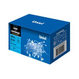 ULD-S0500-050/DTA WHITE IP20 Гирлянда светодиодная с контроллером, 5м. 50 светодиодов. Белый свет. Провод прозрачный. ТМ Uniel