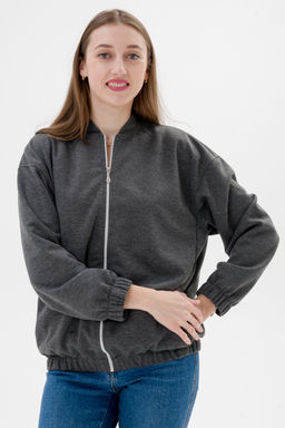 Бомбер из коттон фита антрацит макси - Амадэль фото 11