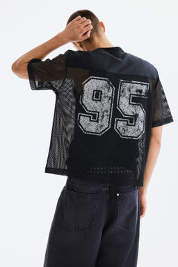 Camiseta estampada de malla Loose Fit - H&m фото 2