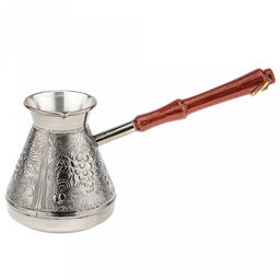 Турка медная 640мл "Виноград", д11см, h11,5см, s0,8мм, деревянная ручка (Россия)