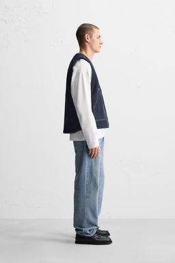 STITCHED DENIM WAISTCOAT - Zara фото 5