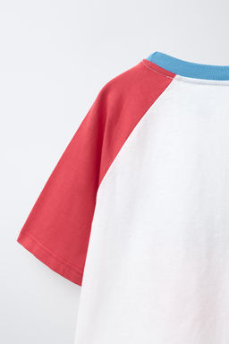 CAMISETA MANGA RANGL?N ESTAMPADO / Rojo - Zara фото 4