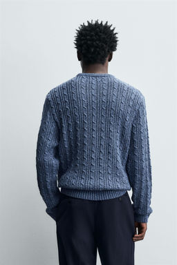 TEXTURED CABLE-KNIT SWEATER - Zara фото 3