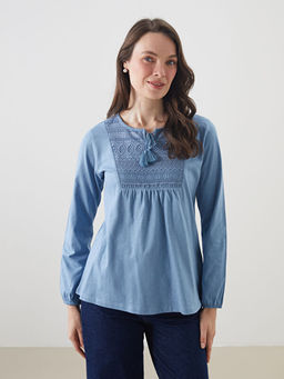 Bisiklet Yaka Nak??l? Bluz