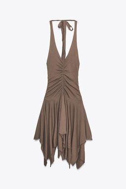 ASYMMETRIC HALTER DRESS - Zara фото 10