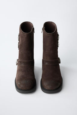 LEATHER BUCKLE BOOTS - Zara фото 13
