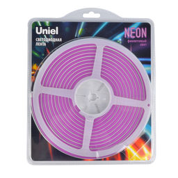 ULS-N01-2835-120LED/m-6mm-IP67-DC12V-9W/m-5M-PURPLE Гибкая светодиодная лента. NEON. Катушка 5м. в блистере. Фиолетовый свет. ТМ Uniel
