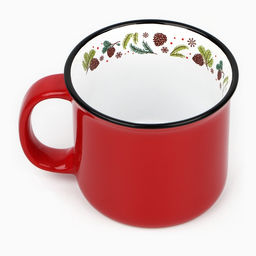 Кружка керамическая, новогодняя «Шишки», 450 мл