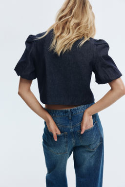 Blusa denim con mangas globo - H&m фото 4