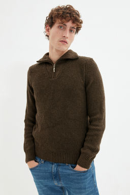 TRENDYOL MAN Ekru Regular Fit Yunlu Fermuarl? Bal?kc? Yaka Triko Kazak TMNAW22KZ0347 - Trendyolmilla фото 54