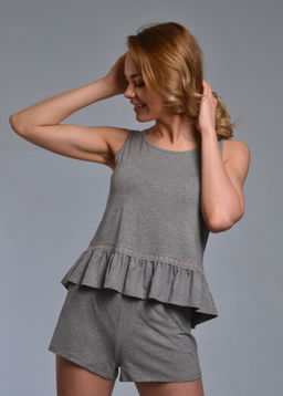 Пижама с шортами КОКЕТКА (серый №3/1)