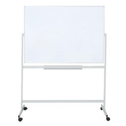 Доска магнитно-маркерная двусторонняя 100×150 см, Calligrata ЭКОНОМ, поворотная на мобильном стенде, с центральным фиксатором, в алюминиевой рамке, с полочкой