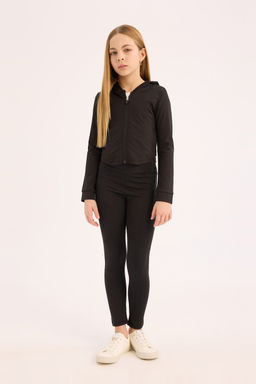 Kap__onlu __i Yumu_ak T_yl_ Fermuarl_ Sweatshirt K_z _ocuk - Defacto фото 2