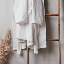 Халат махровый мужской SL HOME: Basic «Блан де Блан», размер S, хлопок 100%, белый