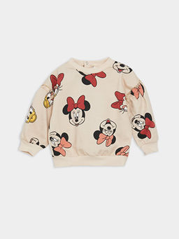 Bisiklet Yaka Uzun Kollu Minnie Mouse Bask?l? K?z Bebek Sweatshirt ve Tayt 2li Tak?m - Waikiki фото 2