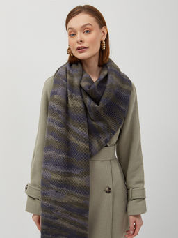 в составе шерсть Большой, мягкий, двусторонний палантин с принтом - Tantino фото 5