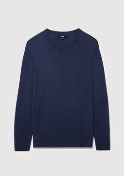 Bisiklet Yaka Lacivert Kazak - Mavi фото 9