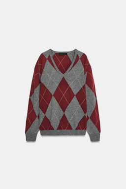 100% WOOL DIAMOND SWEATER - Zara фото 6