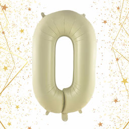 Шар фольгированный 32/81см "Цифра "0" (молочный)
