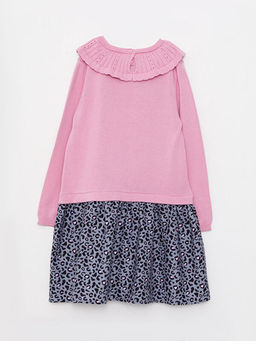 Bebe Yaka Desenli Uzun Kollu K?z ?ocuk Elbise - Waikiki фото 2