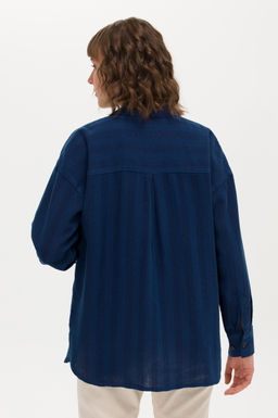 Женская темно-синяя джинсовая рубашка - U.s. polo assn фото 4