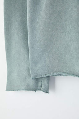 Gri Yeni Oversize/Genis Kesim Eskitme/Soluk Efekt Kal?n Sweatshirt TMNAW26SW00022
